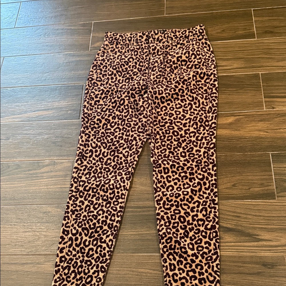 Ann Taylor Leopard Print corduroy pants 8P